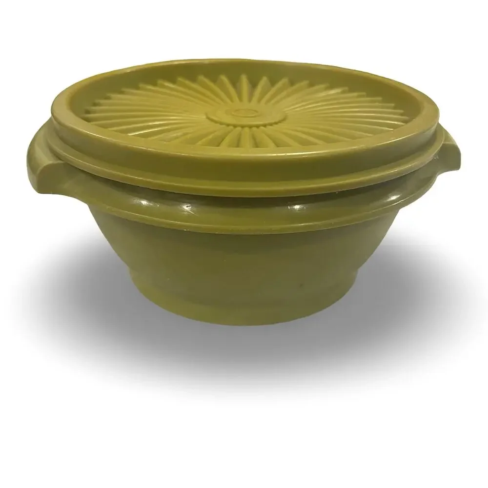 Tupperware Servalier Bowl Set of 5 Orange Yellow Green 886 1323 Sunburst Vintage - Picture 11 of 13